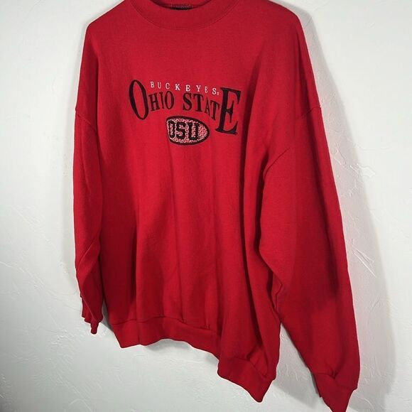 🏈 True Vintage OHIO STATE BUCKEYES Embroidered Crewneck Sweatshirt Sz XL - EUC - Picture 6 of 8